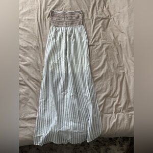 Boutique Striped Strapless Dress